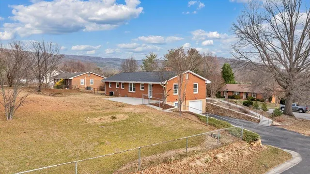 a view of a city street from a building