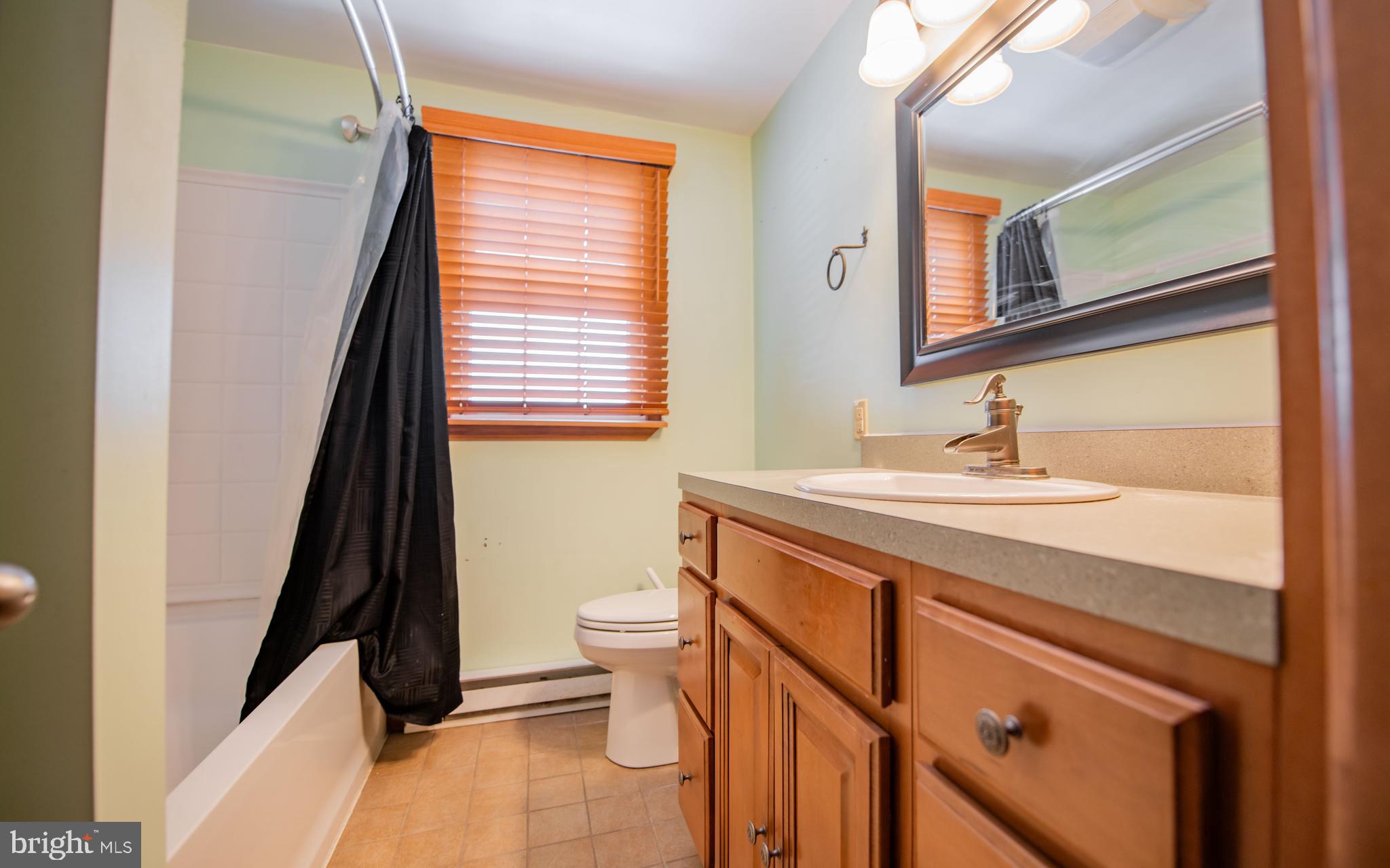 507 Grape Street Lock Haven, PA 17745 - Photo 12 of 26 a bathroom with a sink a toilet a mirror and shower