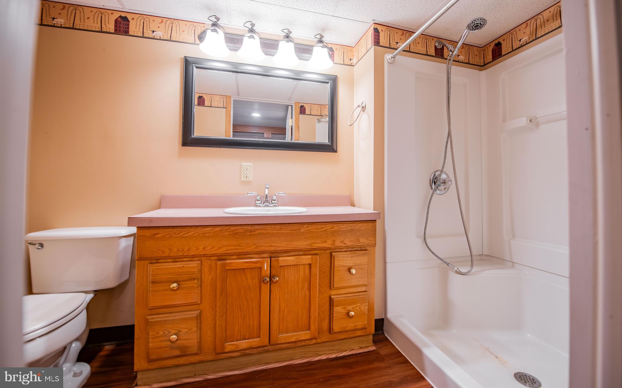 507 Grape Street Lock Haven, PA 17745 - Photo 18 of 26 a bathroom with a shower a mirror and a sink