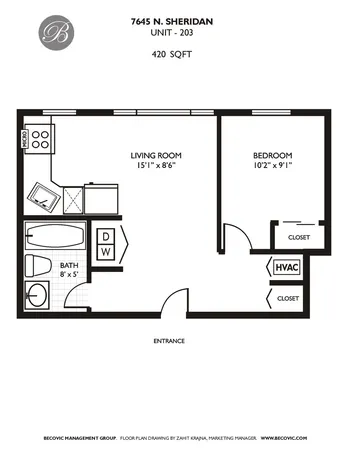 $1,616 | 7645 North Sheridan Road, Unit 503, Chicago, IL 60626