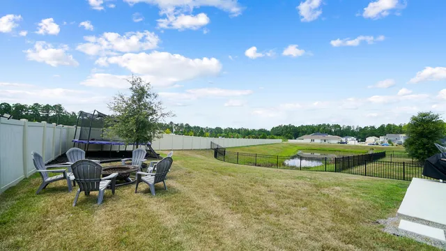 a view of a lake with outdoor space