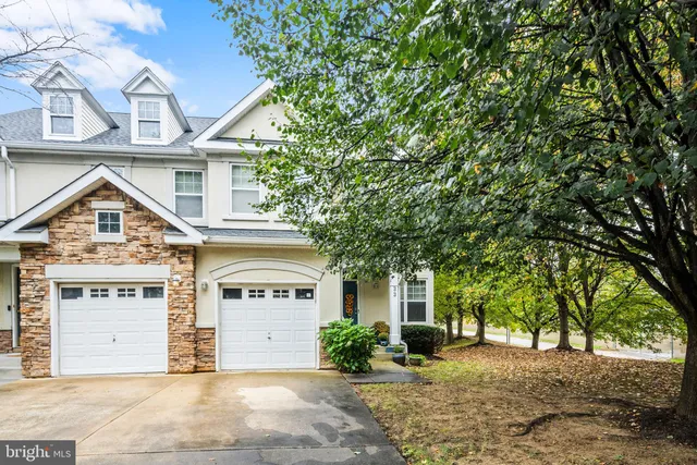 a view of a house with a yard and potted plants