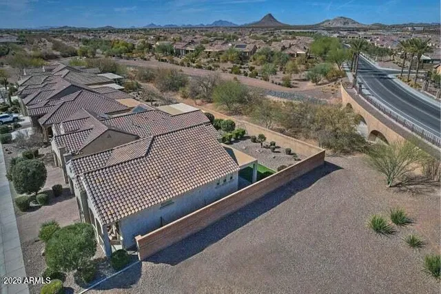 an aerial view of a house having outdoor space