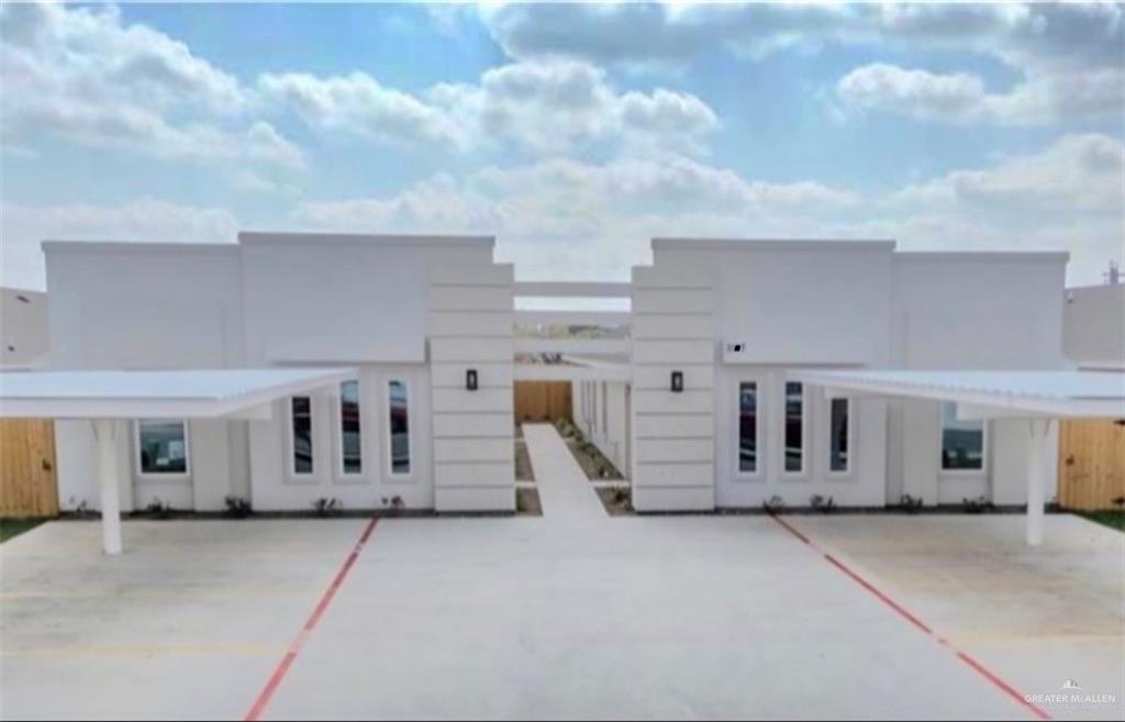 front view of a house with white door