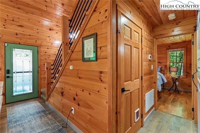 a living room with a table