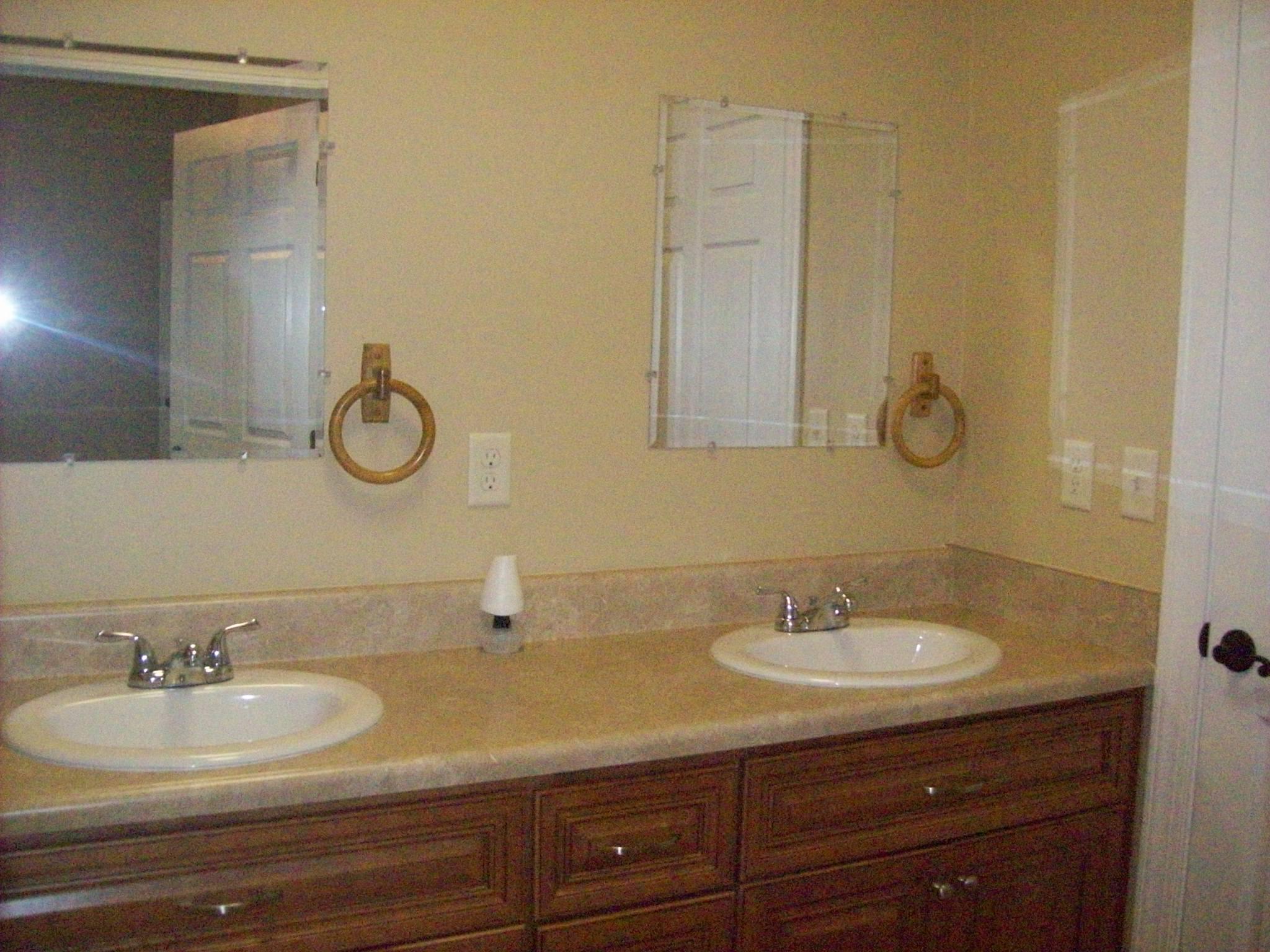 8130 Jordan Road Baker, FL 32531 - Photo 16 of 61 a bathroom with a granite countertop sink and a mirror