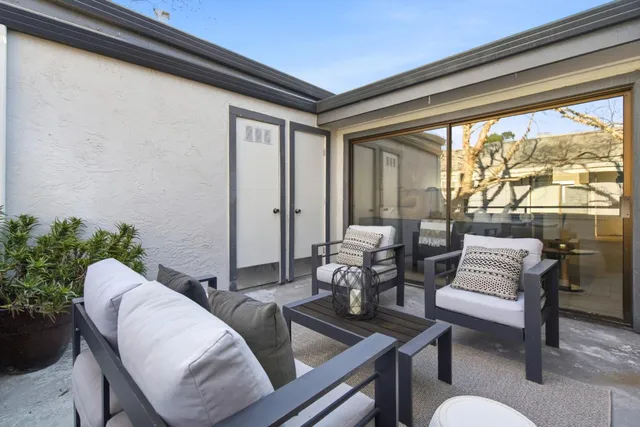 a outdoor space with patio couch and furniture