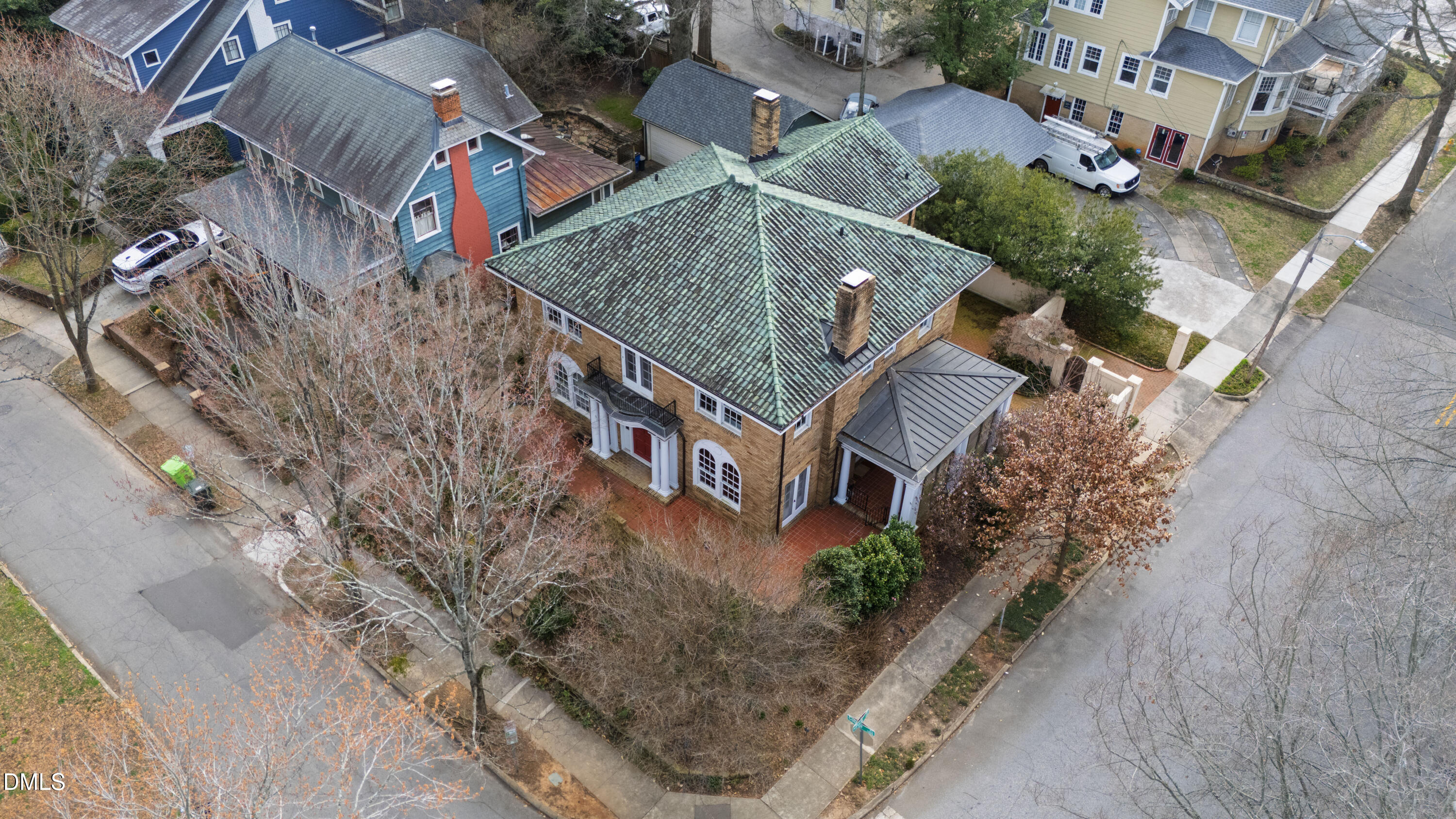 1313 College Place Raleigh, NC 27605 - Photo 11 of 71 an aerial view of a house with a yard