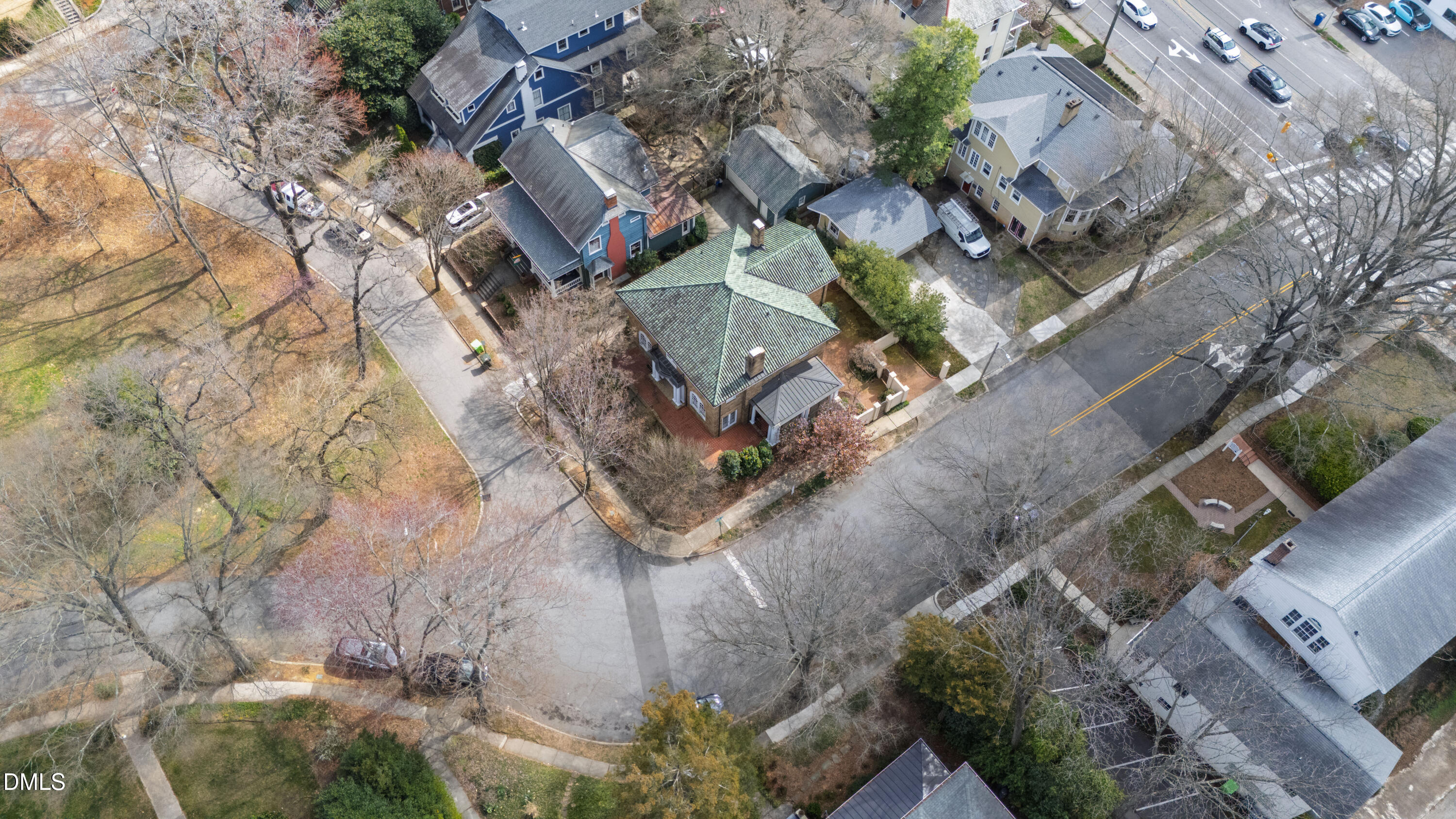 1313 College Place Raleigh, NC 27605 - Photo 64 of 71 an aerial view of residential houses with outdoor space