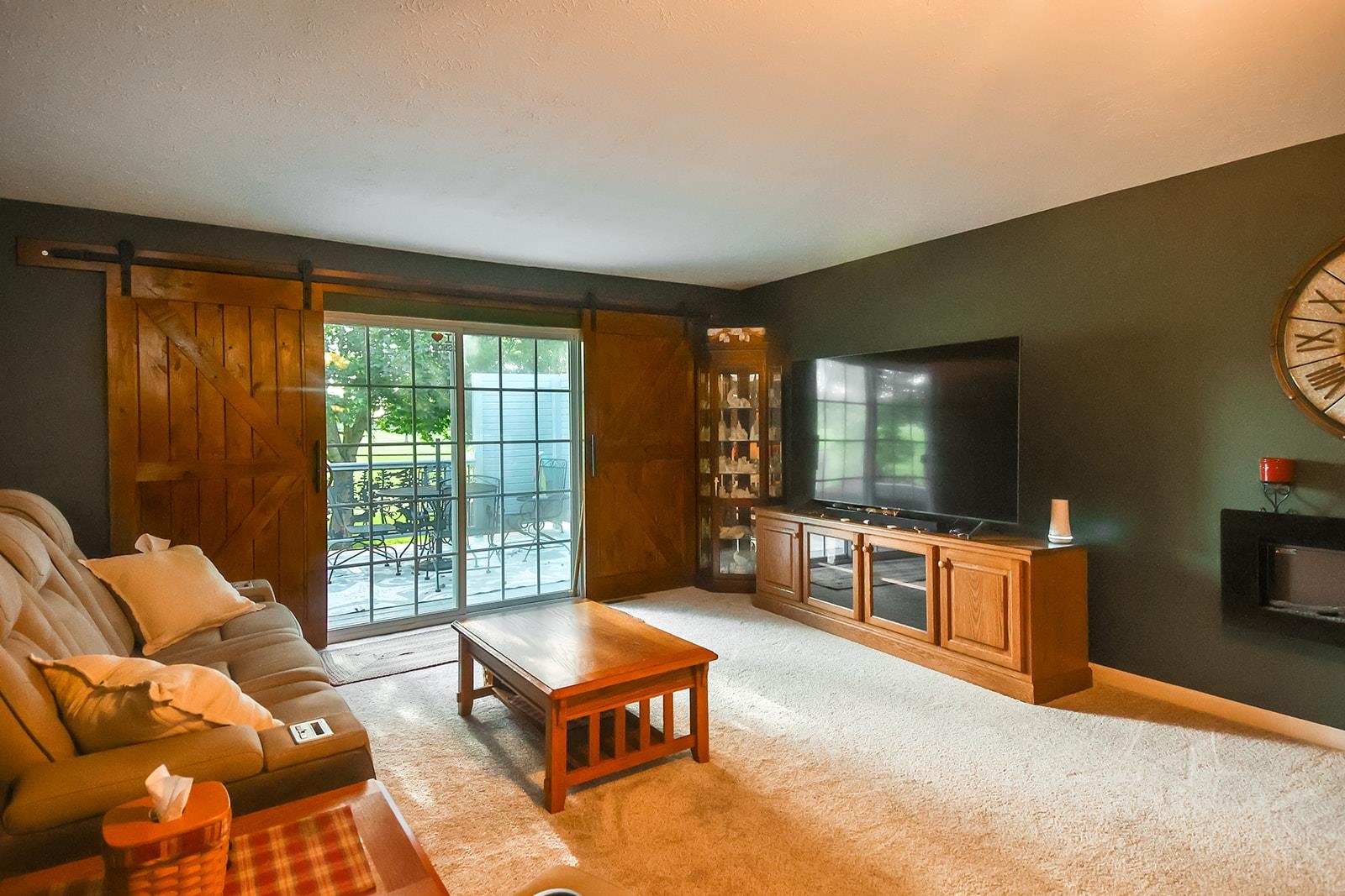 621 Grove Street Pecatonica, IL 61063 - Photo 25 of 26 a living room with furniture a flat screen tv and floor to ceiling window