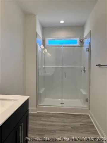a bathroom with a shower