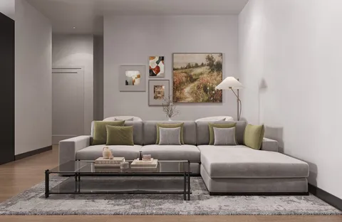 a living room with furniture and a couch