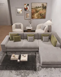 a living room with furniture and a couch