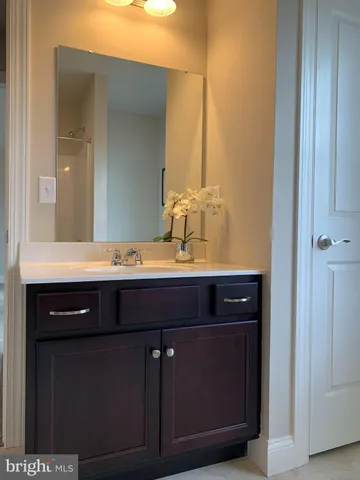 an empty room with a wooden door