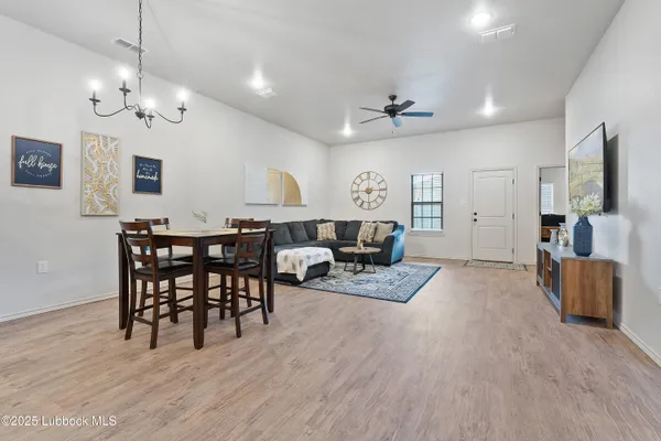 a view of a livingroom and dining room