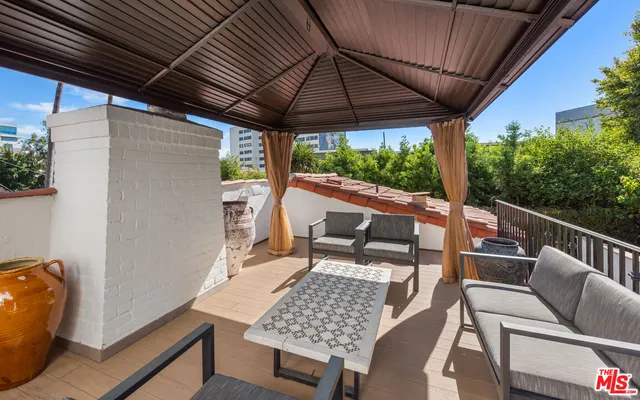 a view of an outdoor sitting area