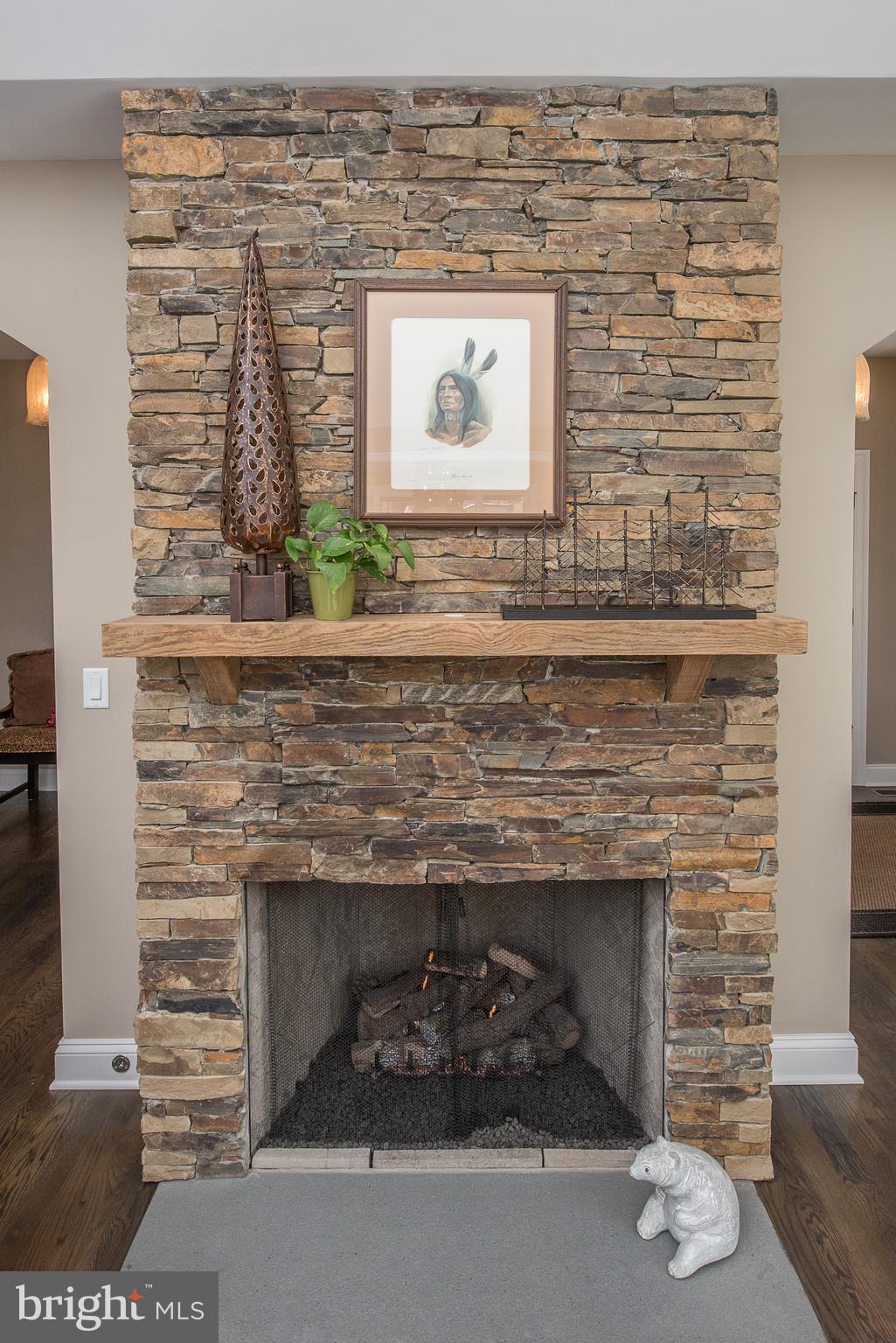 1021 Messner Road Chester Springs, PA 19425 - Photo 44 of 60 Dry-laid stacked stone fireplace w/ antique mantel
