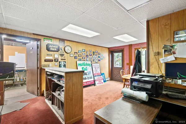 a outdoor space with lots of tables and chairs