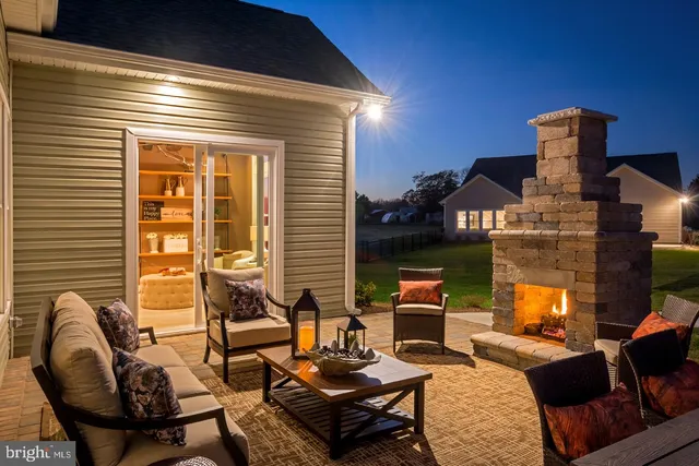 a outdoor living space with furniture