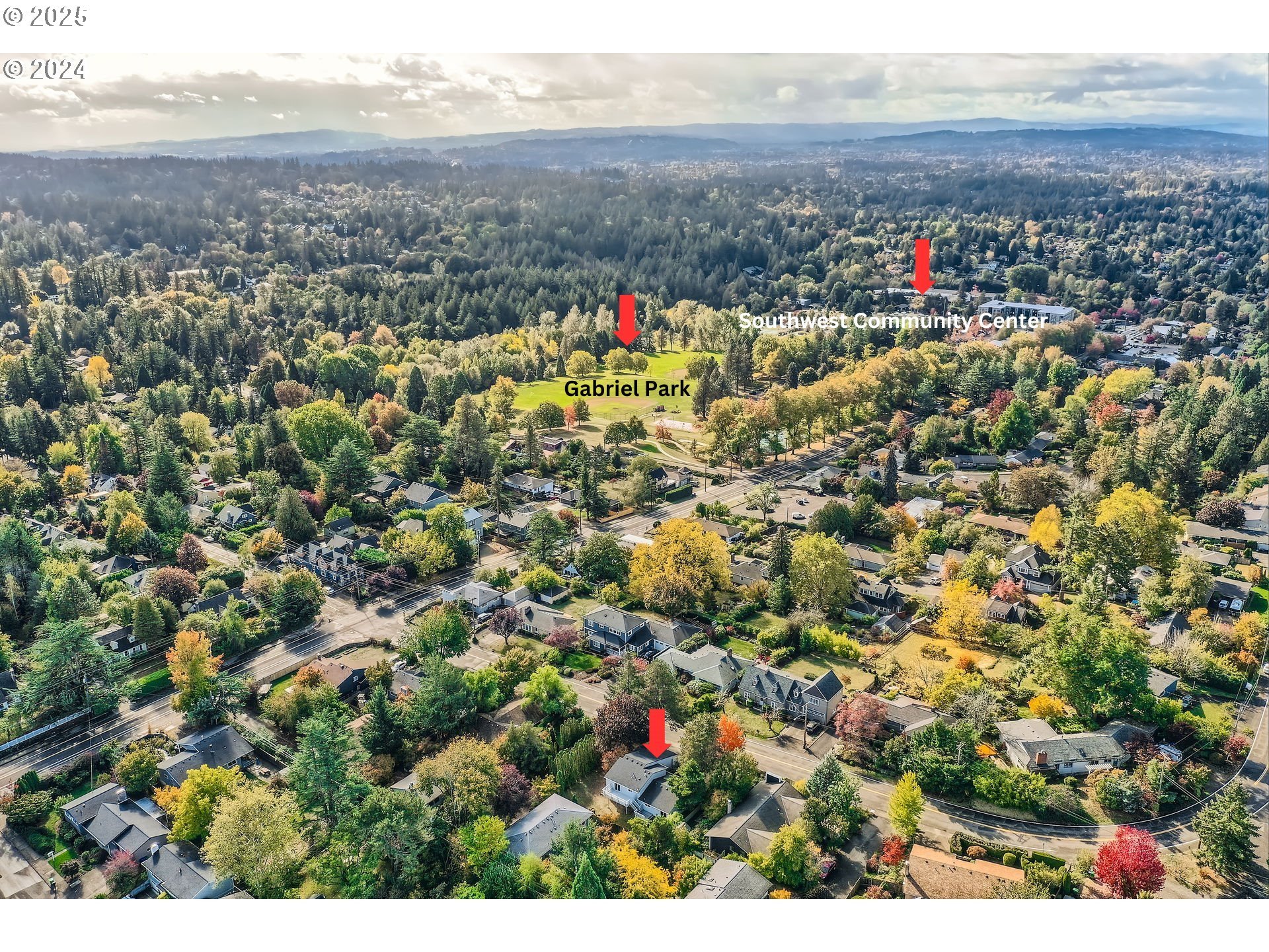 6518 Southwest 35th Avenue Portland, OR 97221 - Photo 23 of 36 an aerial view of town and trees