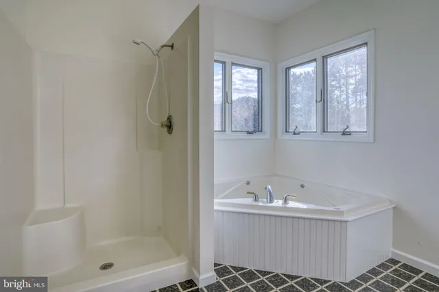 a view of a lake with a yard