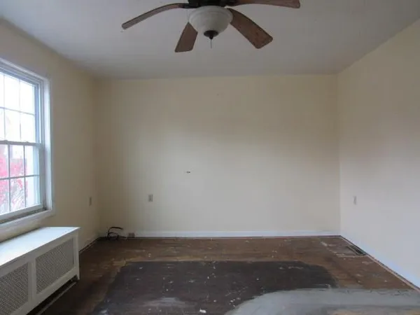 an empty room with a window