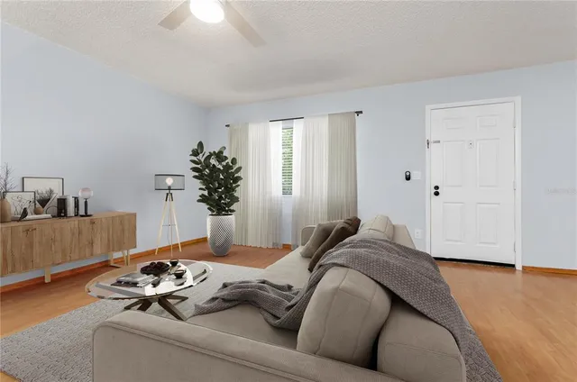 a living room with furniture and a couch