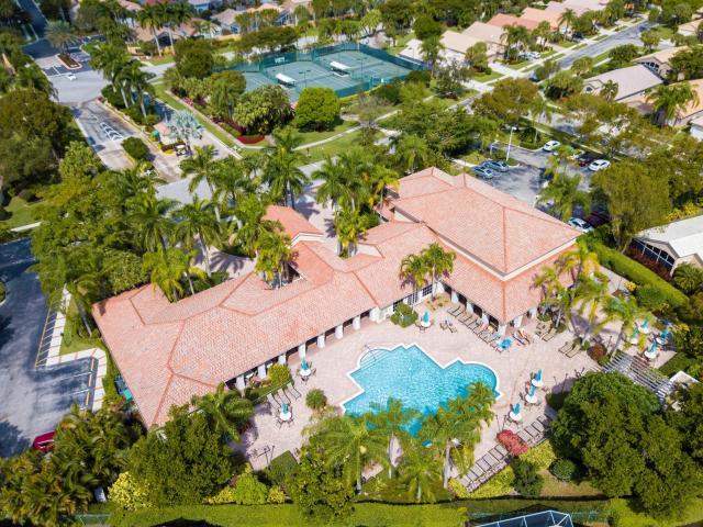 6741 Sun River Road Boynton Beach, FL 33437 - Photo 48 of 57 Aerial of pool & clubhouse