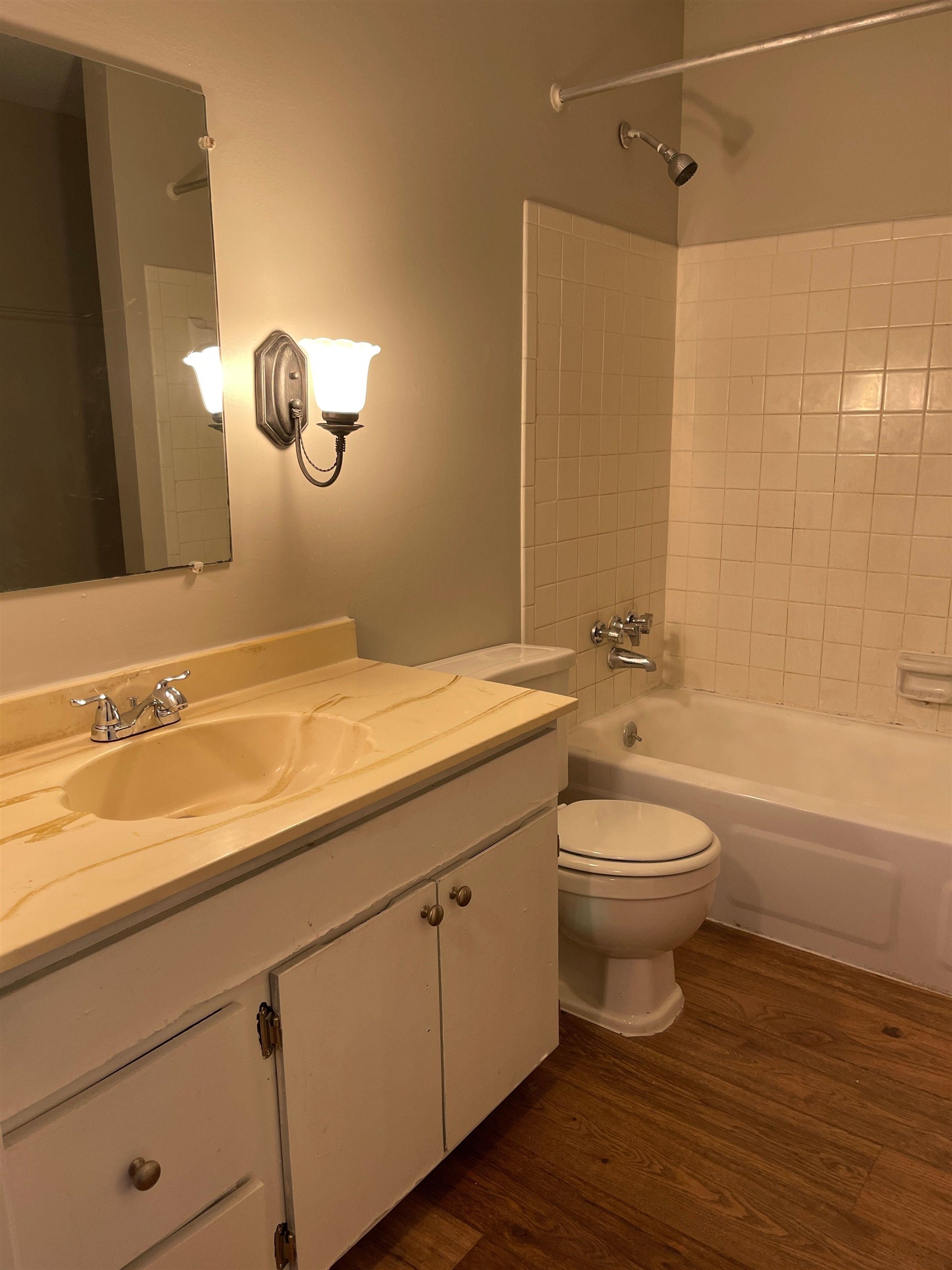 3754 Cambridge Station Drive, Unit 3754 Memphis, TN 38115 - Photo 9 of 9 a bathroom with a toilet a sink a mirror and bathtub