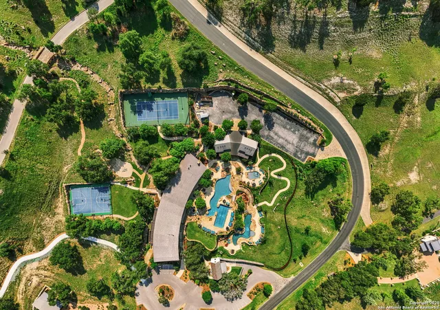 an aerial view of garden