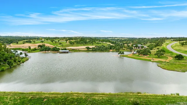 a view of a lake with a outdoor space