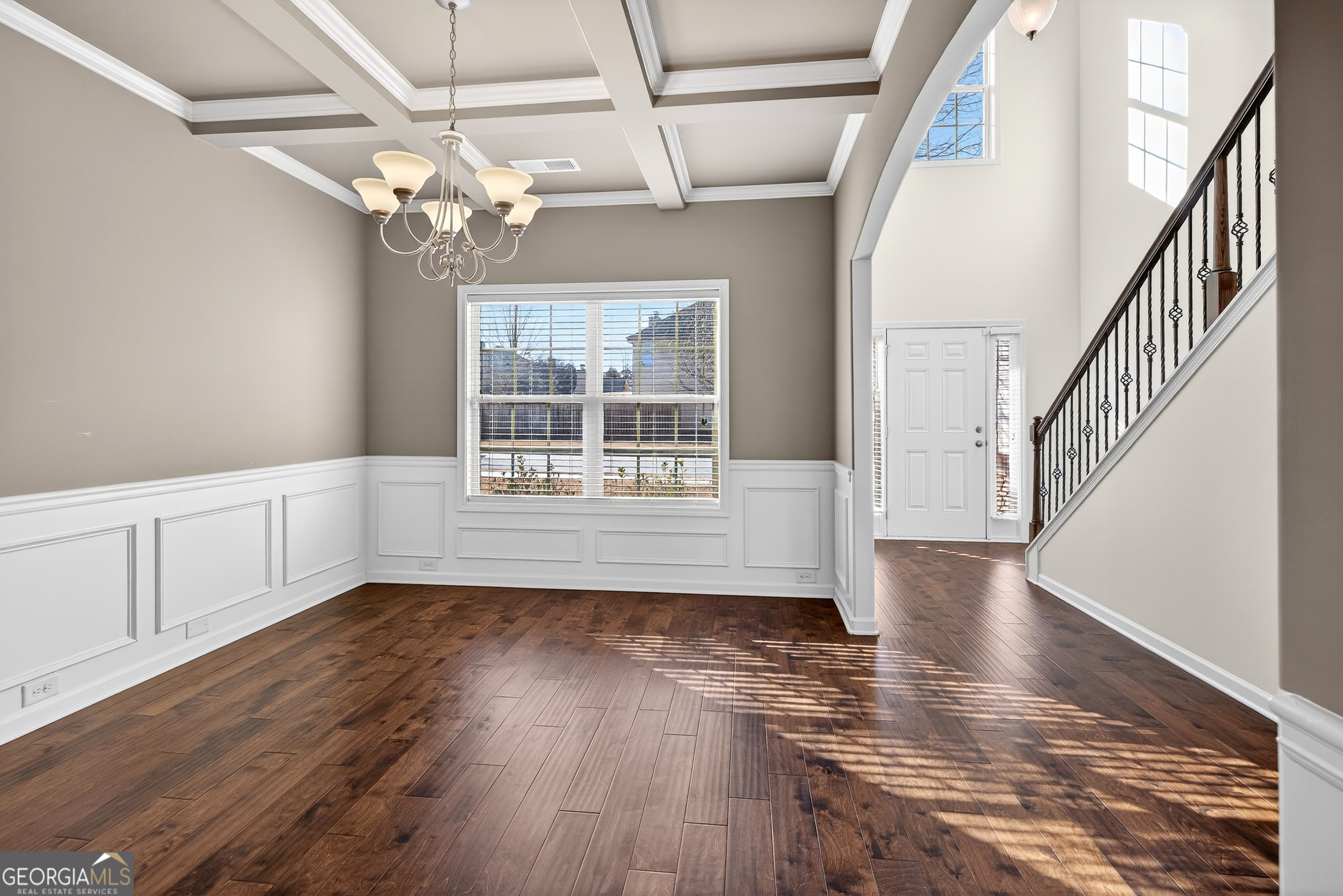 167 Cliffhaven Circle Newnan, GA 30263 - Photo 14 of 47 a view of an empty room with wooden floor and a window
