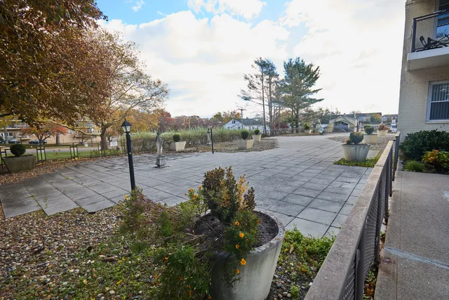 a view of an outdoor space with seating