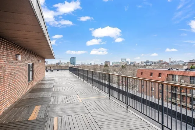a view of city from a balcony