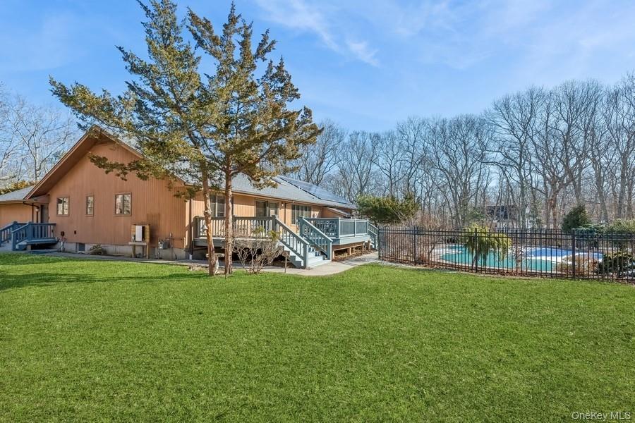 2905 Private Road East Marion, NY 11939 - Photo 26 of 33 Large Back Yard with Pool and Deck