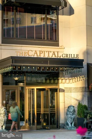 a front view of a building with glass windows