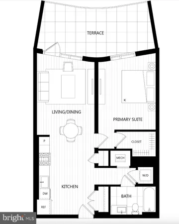 a picture of a bench in front of a door