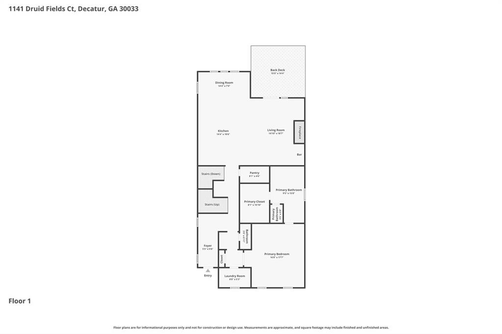 1141 Druid Fields Court Decatur, GA 30033 - Photo 34 of 35 a picture of a floor plan