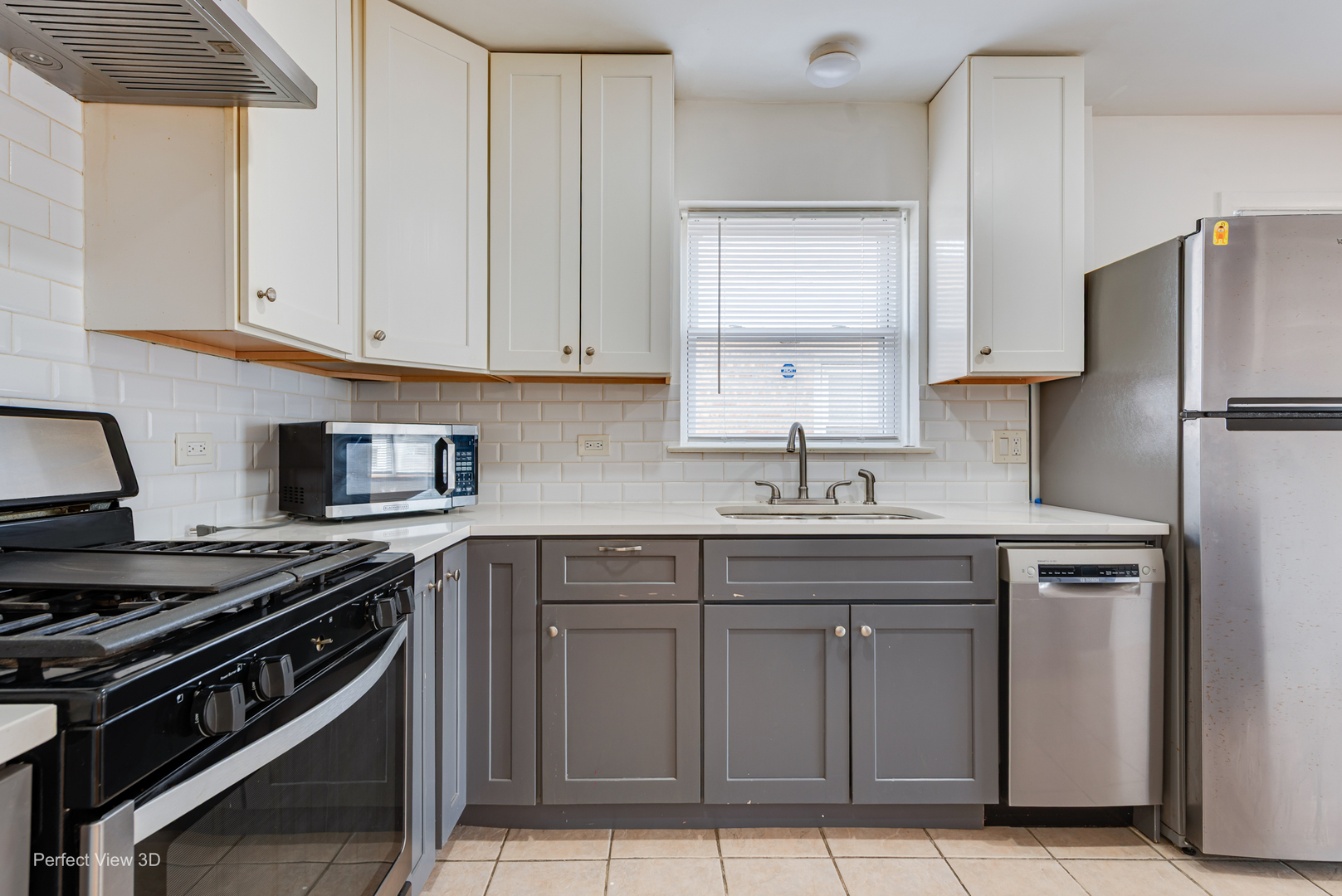 7004 West Foster Avenue Chicago, IL 60656 - Photo 14 of 16 a kitchen with cabinets appliances and a sink