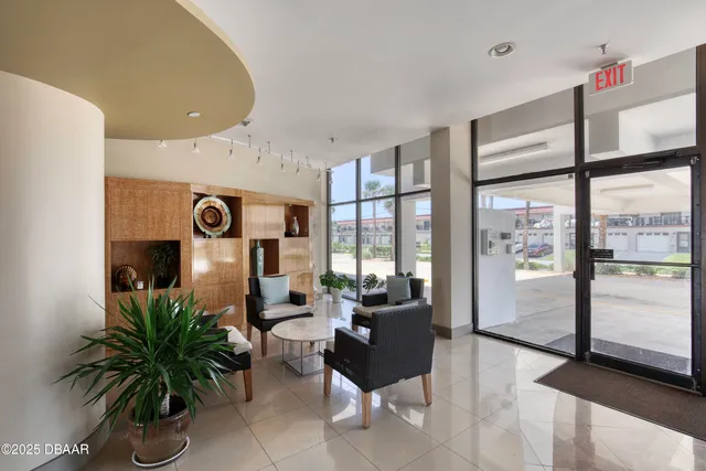 a view of building with yard