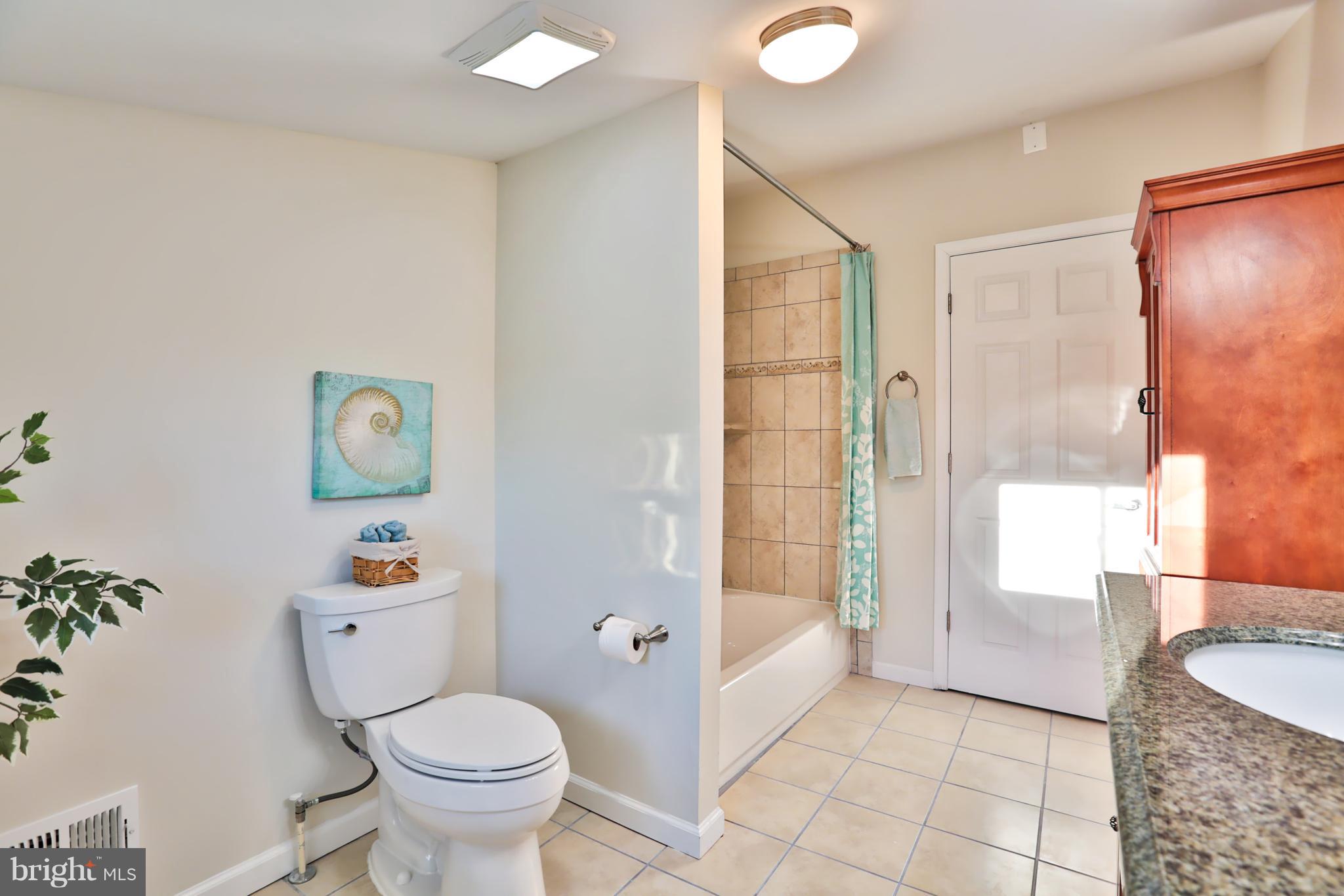 4115 Klausmier Road Baltimore, MD 21236 - Photo 25 of 30 a bathroom with a granite countertop sink a toilet and shower