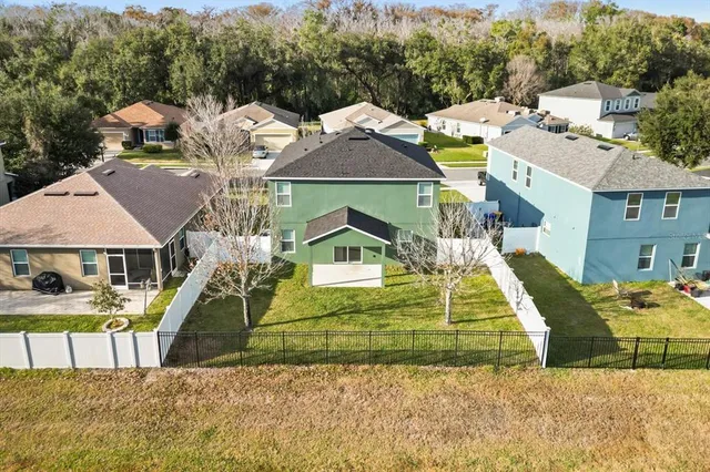 an aerial view of a house