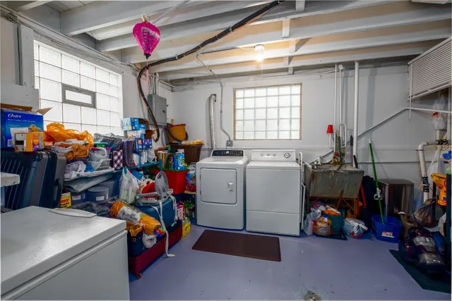 a view of a room with storage and utility