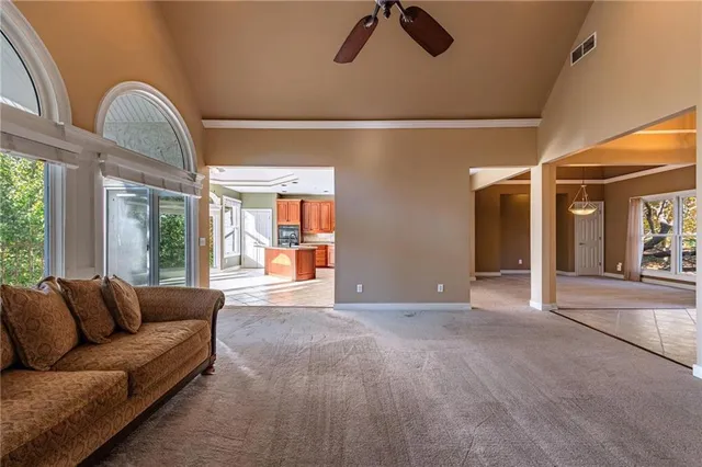 a view of a room with an empty space