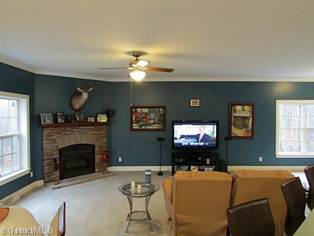 1707 Jones Road King, NC 27021 - Photo 13 of 16 Living Room. Huge Livingroom w/rock fireplace,gas logs, sep. sitting area