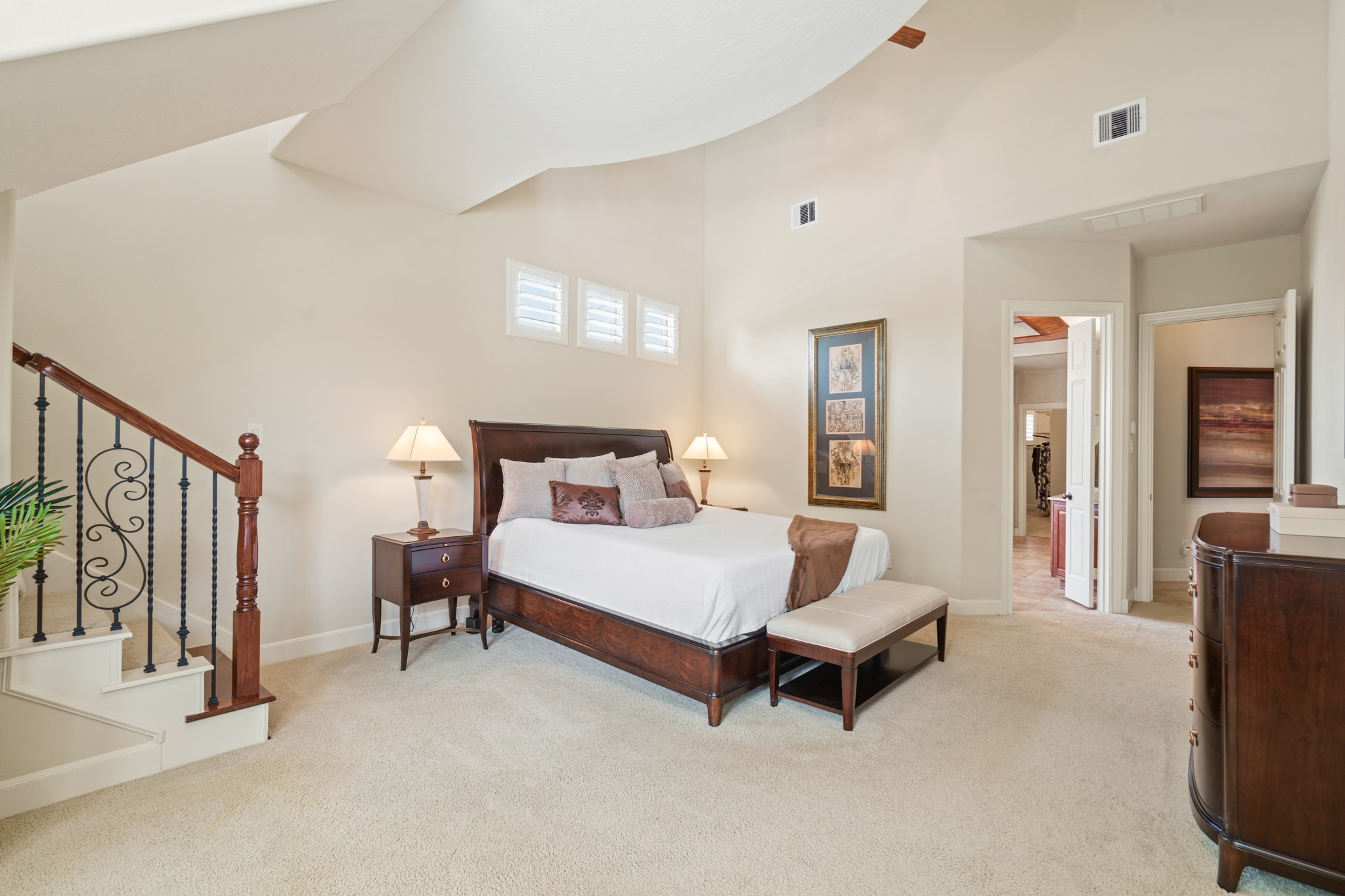 7303 Starry Night Katy, TX 77494 - Photo 10 of 49 Primary bedroom offers private staircase to a generous loft area for additional study, office, nursery or reading area.