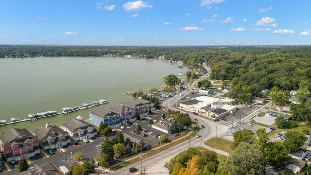 an aerial view of multiple house