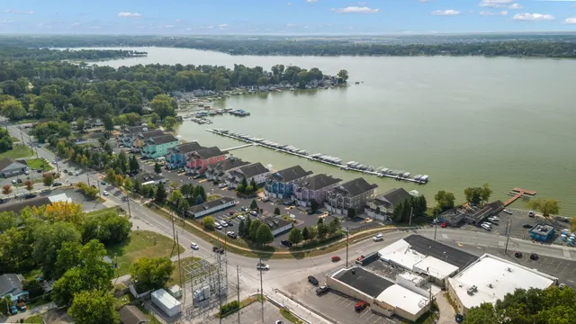 a view of a lake with a mountain view