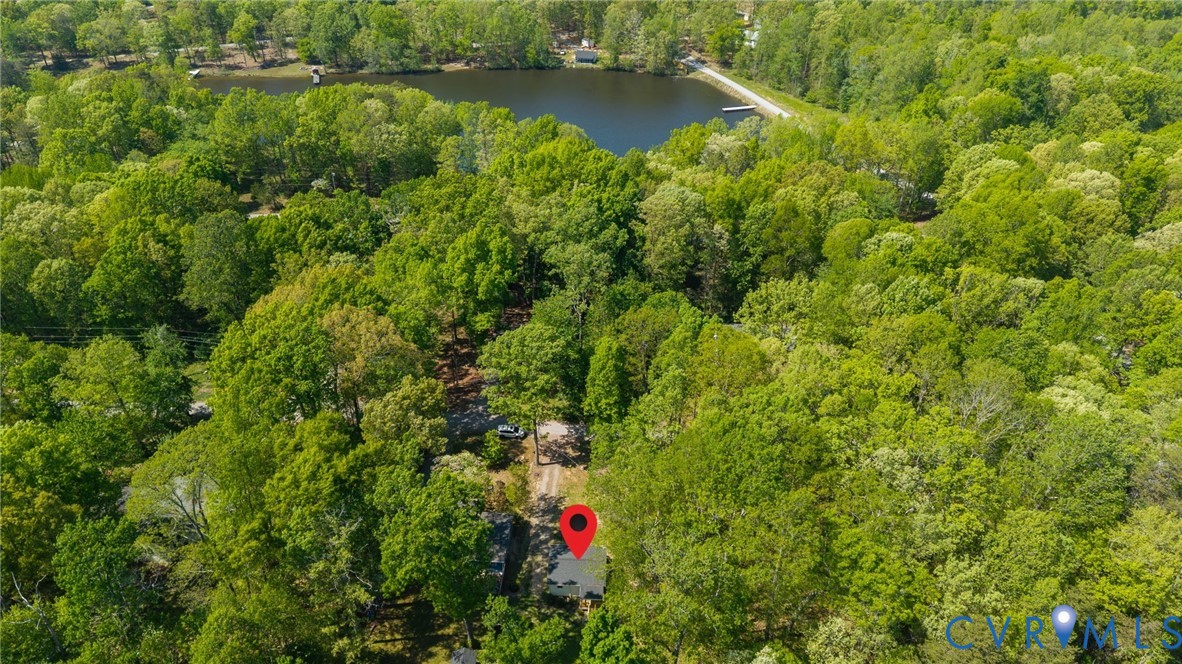 67 Deer Drive Gum Spring, VA 23065 - Photo 23 of 25 Aerial View Pinpointing Home and Lake