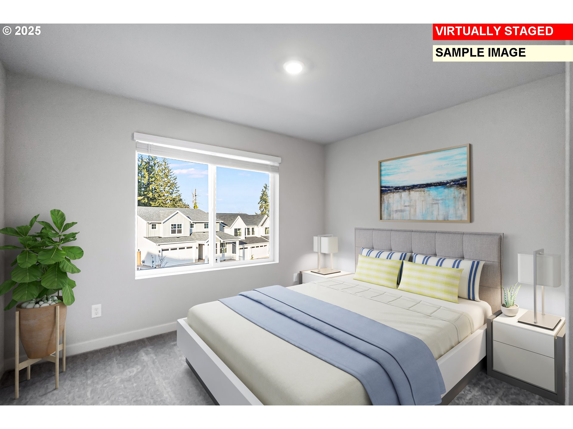 843 Glade Avenue, Unit H162 Forest Grove, OR 97116 - Photo 7 of 28 a bedroom with a balcony a bed and a window